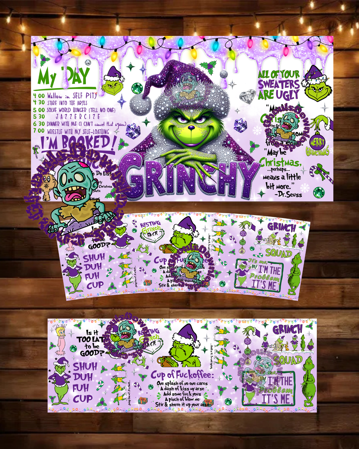 40oz Purple Green Guy